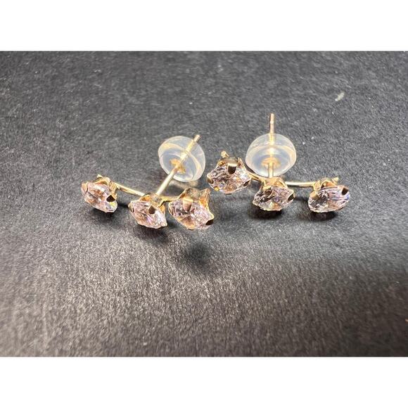 10k Yellow Gold CZ Earrings 2.45ctw - Picture 9 of 14